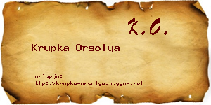 Krupka Orsolya névjegykártya